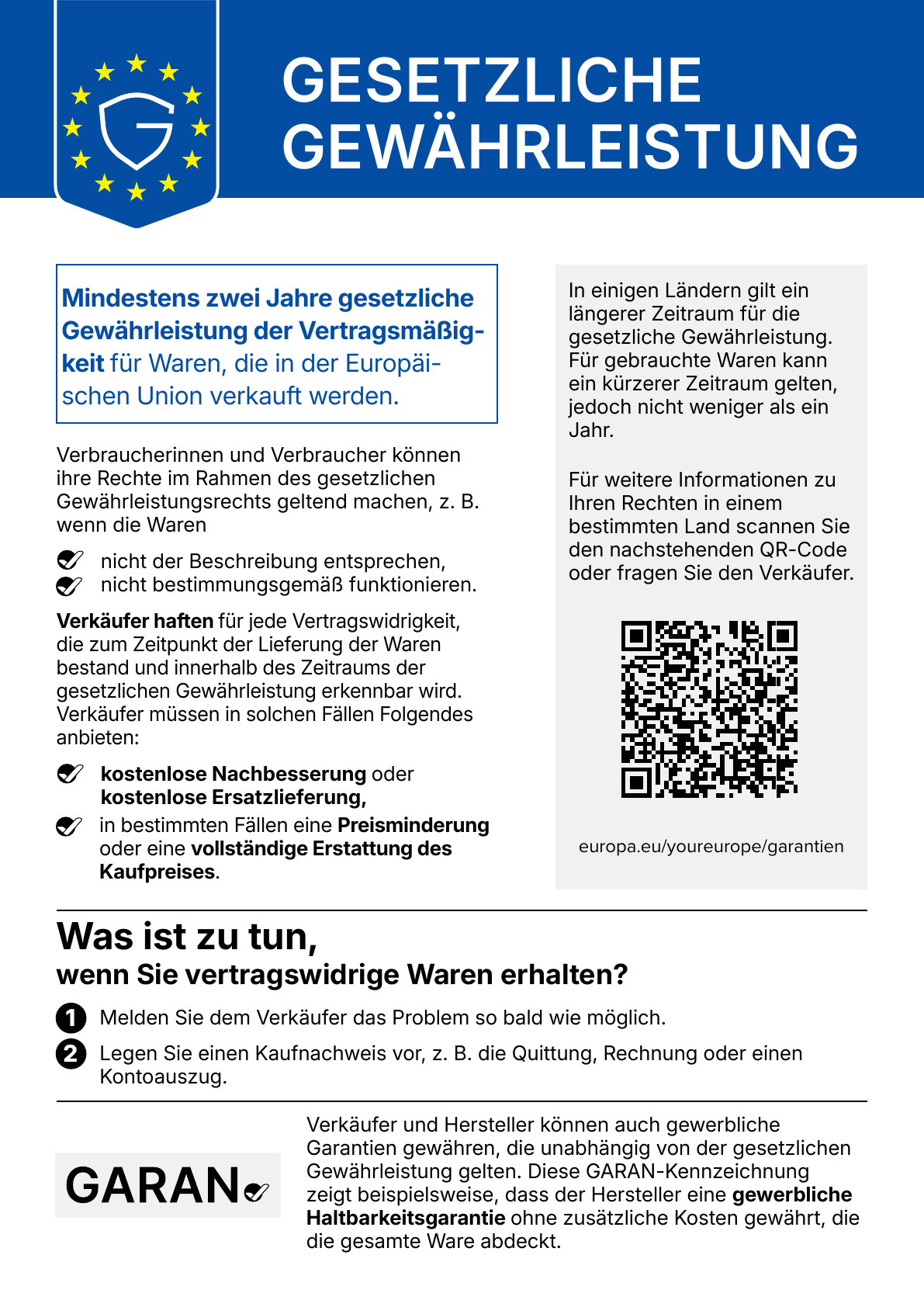 EU-Gewährleistungslabel